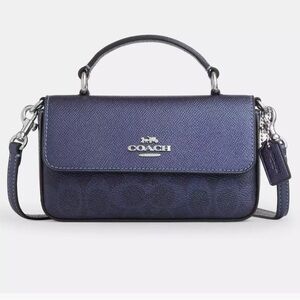 Coach Mini Josie Top Handle Bag - Dark Blue